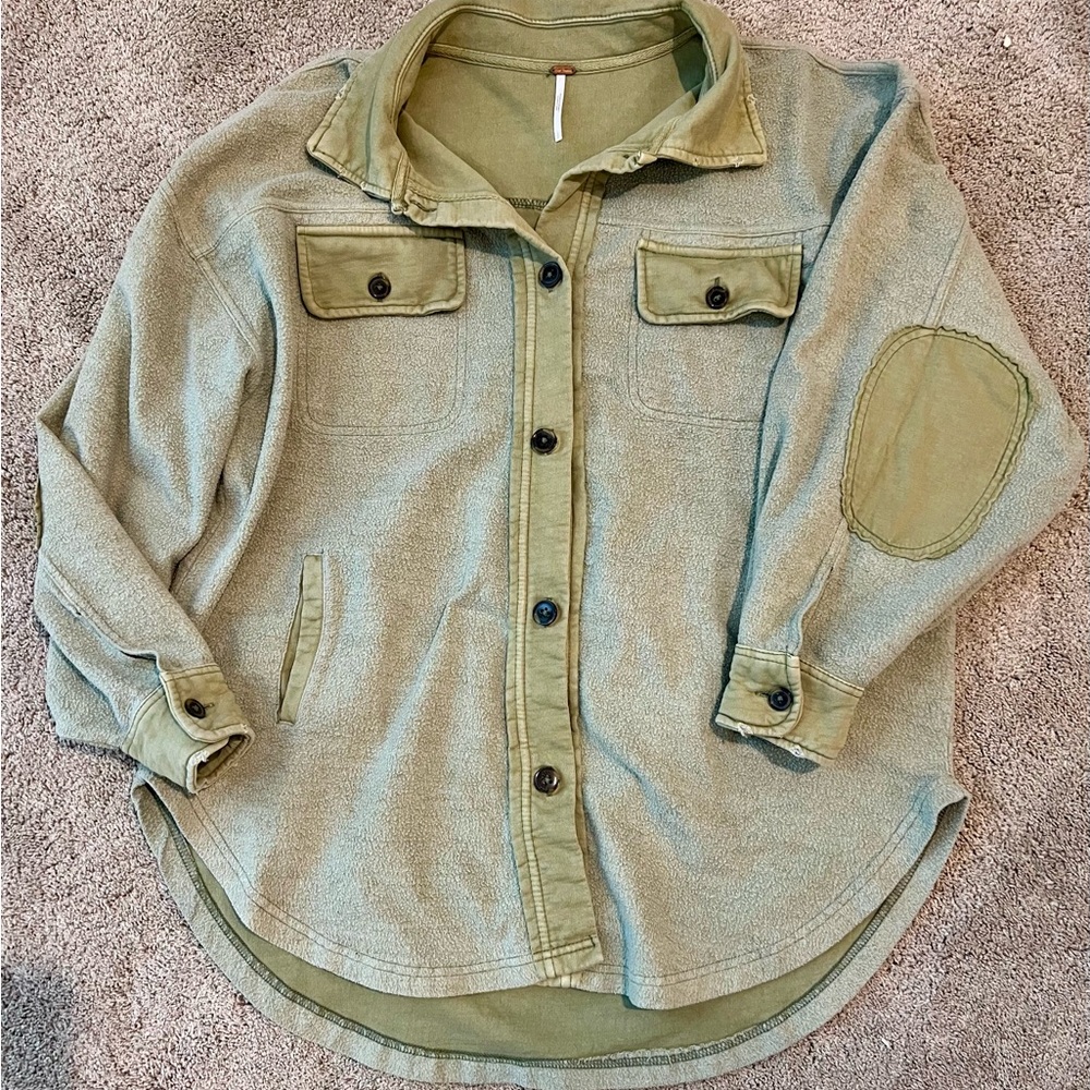 Free People Ruby Oversized Shirt Jacket in Jaded